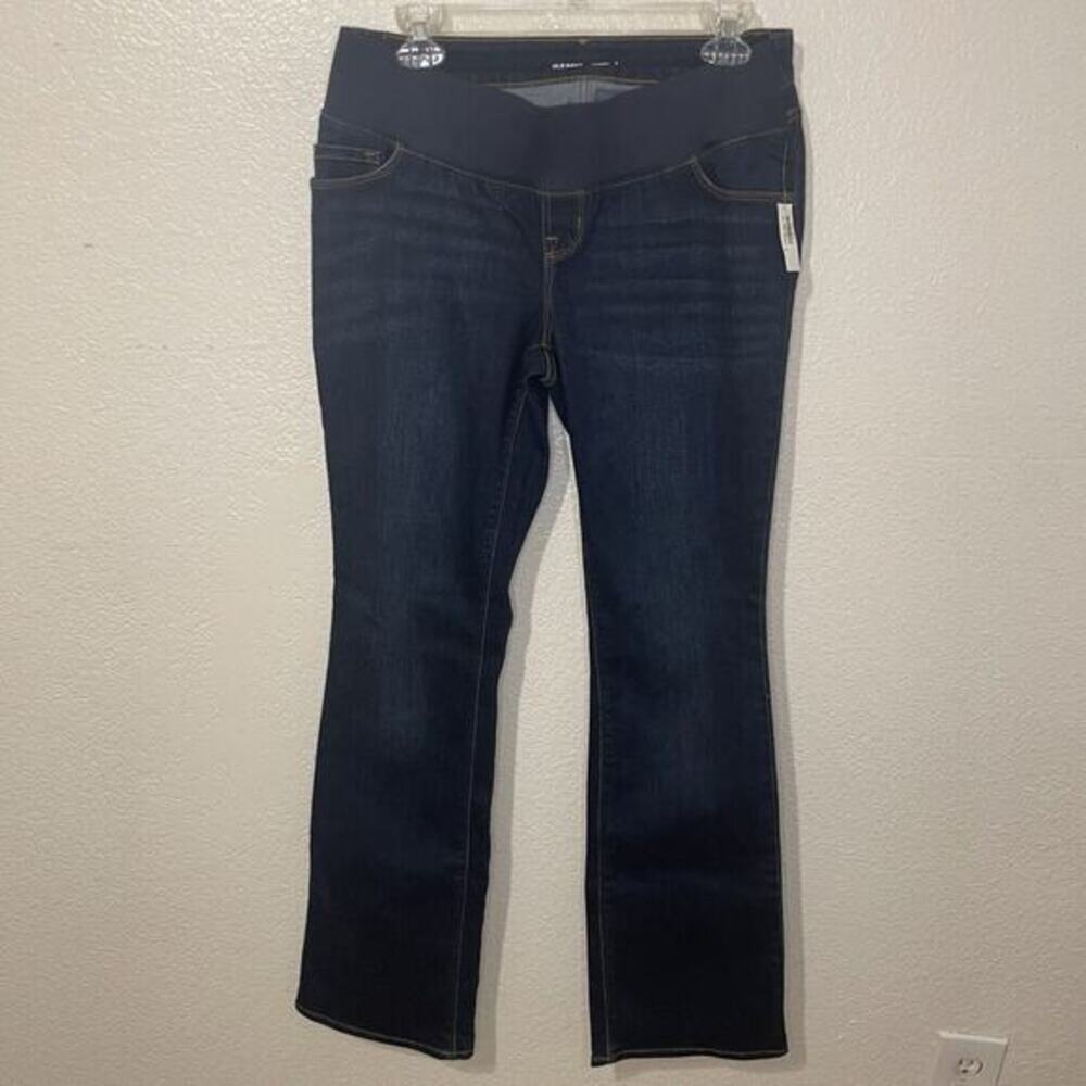 Old Navy Maternity Jeans Low Rise Bootcut Pull On Denim Size 6 Dark Wash NEW NWT